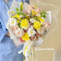 Emballage de bouquet de fleurs fraîches Gentle Girl Floral Snow Pear Sydney, doublure en papier, emballage de fleurs faites à la main
