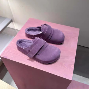 Vacchetta da donna pelosa viola per <span class=keywords><strong>pantofole</strong></span> con Sole di velluto spesso per il Comfort invernale in Velcro cotone per <span class=keywords><strong>pantofole</strong></span> - Product Image 1