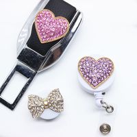 Décorations de luxe pour coques de téléphone portable, breloques 3D en forme de cœur d'amour, nœud, rouge, violet, rose, entièrement ornées de strass, pour loisirs créatifs et fournitures en gros