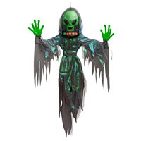 Nouveau Pendentif Alien Lumineux pour Halloween, Décoration Horreur à Détection Vocale, Accessoire d'Aménagement de Scène de Fête