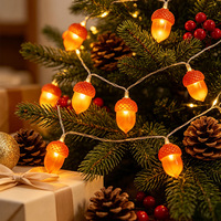 Guirlande lumineuse LED de Noël en forme de cône de pin, lumières féériques à suspendre pour la décoration de chambre, d'ambiance, d'arbre de Noël et de maison