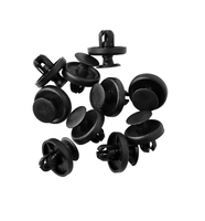 Clips de fixation noirs en plastique à pousser pour voiture, attaches de garniture de carrosserie automobile, tête de 17,7 mm, tige de 7,5 mm, pointe de 7 mm, clips rivets pour panneaux de véhicule