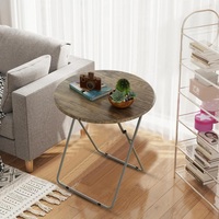 Nouvelle conception de table d'appoint en métal avec plateau en MDF, table pliante portable, petite table à café pour la maison et l'hôtel, KC-7562T