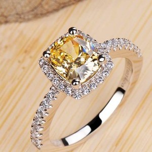 Anillo <span class=keywords><strong>de</strong></span> plata citrina cuadrada <span class=keywords><strong>de</strong></span> venta caliente <span class=keywords><strong>de</strong></span> fábrica 925 para mujer - Product Image 1