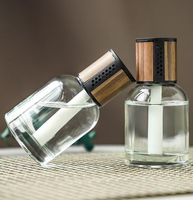 Bouteille vide en verre pour huile aromatique, désodorisant et parfum, sans flamme, 130 ml et 150 ml, avec bâtonnets diffuseurs en rotin