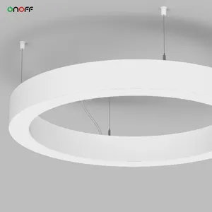 Design moderno perfil circular LED pingente luz alumínio LED círculo luz com placa PCB