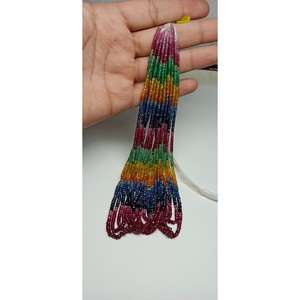 Cuentas facetadas de zafiro natural de primera calidad, 2.5-3.5 mm, en forma de rondel, certificadas por M.Y.GEMS Aigs, 50-55 quilates. - Product Image 4