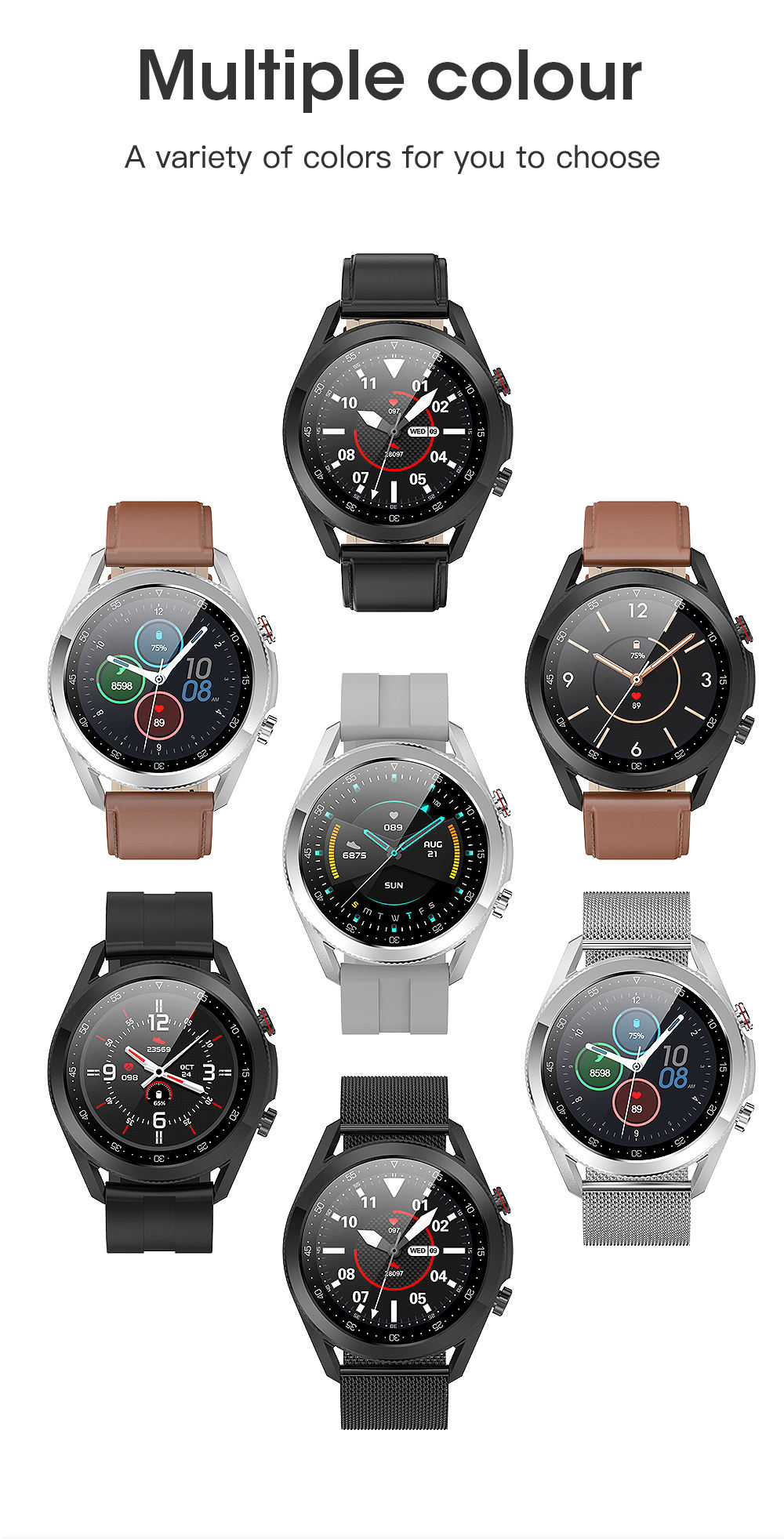 L19 Smartwatch IP68 Waterproof Fitness Tracker for Men Women