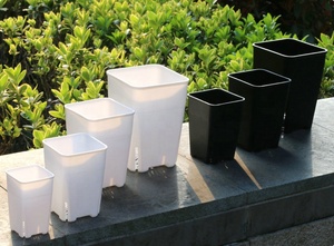Maceta Cuadrada de Plástico Transparente Resistente al Por Mayor con Autorriego y Orificio de Drenaje Ecológico para Viveros y Jardinería - Product Image 4