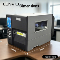 Impresora RFID de Transferencia Térmica LONVILL Versatile ZPL EPL TSPL con Cinta de 450m para Etiquetas de Envío Logístico