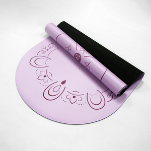 Tapete de Yoga Universal MISKA, Precio de Fábrica, Impresión de Logotipo Personalizado, Antideslizante, Beige, Forma Ovalada, PU, 4.5mm de Grosor, 183cm - Product Image 2