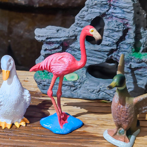 Ornement de Sculpture de flamant rose personnalisable de haute qualité accessoire d'aquarium d'aménagement paysager microscopique en plastique - Product Image 5