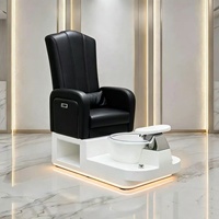 Nouvelle Arrivée - Fauteuil de Pédicure Électrique Réglable Multifonctionnel avec Système de Massage et Jet Sans Tuyau, en Cuir, pour Soins des Pieds et Esthétique