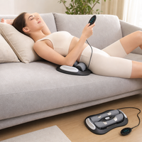 Masajeador de Cintura y Estirador Lumbar con Calor, Vibración y Pulsaciones Eléctricas, Dispositivo de Fisioterapia Eléctrica para Relajación de la Espalda