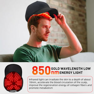 Topi/Tudung Terapi Cahaya Merah Portabel untuk Pertumbuhan Rambut 660nm 850nm dengan Timer Kasual Unisex Laser - Product Image 4