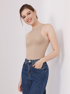 Body de una pieza de doble capa para mujer, control firme, efecto adelgazante, sin costuras, transpirable, antibacteriano, de secado rápido, sexy - Product Image 5