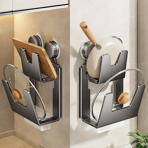 Support mural rectangulaire durable pour couvercles de casseroles, planches à découper et comptoirs de cuisine - Product Image 4