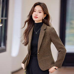 Chaqueta de traje de lana de un botón para mujer, chaleco grueso de manga larga, opción elegante y fresca para mujer - Product Image 4