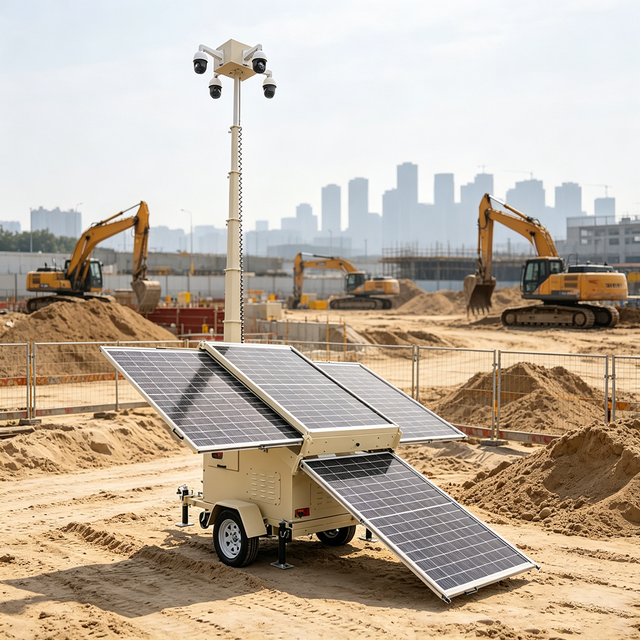 Source Factory Mobile Solar Light Tower Long Battery Life 9m Movable Light Tower Solar Solar Powered High Security