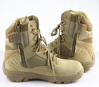 Bottes tactiques du désert en cuir suédé beige à la mode, fabriquées sur mesure, antidérapantes