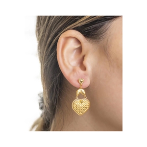 22 Carat Gold <b>Earrings</b> 3285 Vintage Cute Drop and <b>Stud</b> Styles 18K Gold and Freshwater Pearl Gold Plated for Wedding - Product Image 1