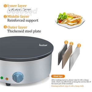 Meilleure machine <span class=keywords><strong>professionnelle</strong></span> chinoise pour la fabrication de crêpes, machine à crêpes électrique à une tête en acier inoxydable antiadhésif avec station de service - Product Image 4