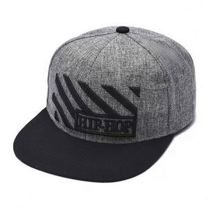 Custom Logo Cotton Letter Embroidered <b>Flat</b> Bill Visor Classic Brim High Top End Trendy Two Tone Style Hip Hop Snapback <b>Hat</b> - Product Image 2