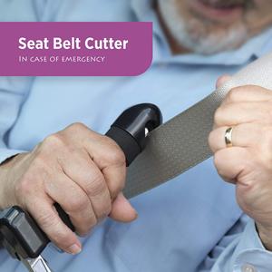 Cutter de ceinture de sécurité multifonctionnel portable noir/rouge pour voiture, avec fonction brise-vitre et poignée d'assistance pour portière, idéal pour personnes âgées - Product Image 4