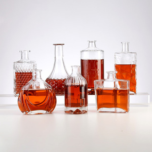 Botella de cristal europea de 500mL para whisky XO, vino tinto, brandy, Tequila, Ron y Ginebra, diseño plano sellado con corcho - Product Image 1
