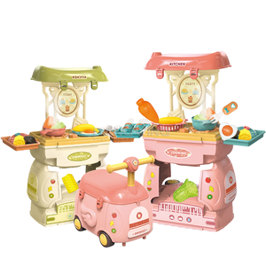 HW multi-thème 2 en 1 semblant jouer maison jouets pour enfants cuisine outils médicaux <span class=keywords><strong>vaisselle</strong></span> accessoires stockage dessin animé poulie voiture - Product Image 1