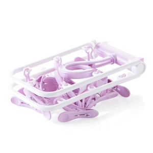 Creative Colorful Plastic Multi-Head Folding Clothes Hanger with 12 Clips for Underwear and Socks <b>Drying</b> <b>Rack</b>; Multifunctional - Product Image 4
