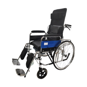 Manual Wheelchair With <b>Commode</b> High Backrest Lightweight Foldable <b>Portable</b> Healthcare Use - Product Image 1