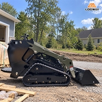 Mini-chargeuse LOGWAY à commande hydraulique pilotée, avec fixation flexible pour travaux municipaux, livraison gratuite