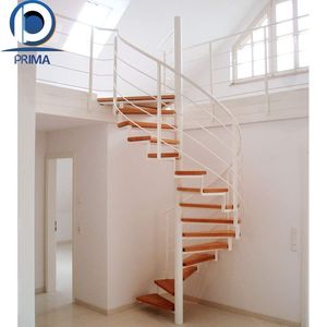 PRIMA Escaliers Interfloor personnalisés Escalier intérieur en colimaçon pour grenier Escalier en bois Escalier intérieur en bois massif - Product Image 4