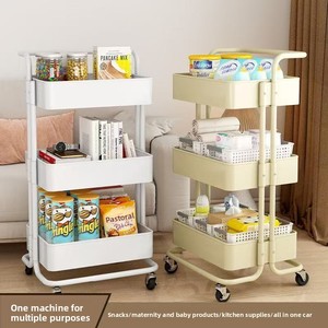 Étagère de rangement minimaliste multi-niveaux en acier au carbone sur pied pour la maison, chambre, salon, salle de bain - Polyvalente - Product Image 3