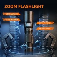 Lampes de poche tactiques Militaire Grade 5 Modes 2000 Lumens élevés Led lampe de poche étanche pour Camping Vélo Randonnée