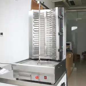 Shawarma Machine avec 4 brûleurs Rôtissoire Cuisine Kebab Grill Propane Machine Rotation automatique pour Restaurant Cuisine Jardin BBQ