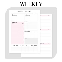 Carnet de notes scolaire en gros A5, impression personnalisée du logo, agenda quotidien et hebdomadaire non daté, couverture rigide en tissu pour étudiant