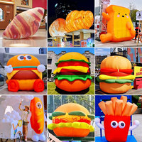 Modèle de mascotte de burger gonflable personnalisé géant pour la publicité en extérieur, la promotion d'événements, la décoration de fêtes et l'affichage