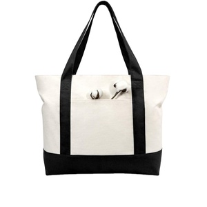 Sac fourre-tout en toile de marque <span class=keywords><strong>LILA</strong></span> personnalisable avec motif à panneaux, poche externe et fermeture éclair - Product Image 1