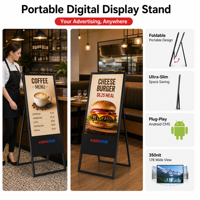 Écran d'affichage publicitaire portable pour centre commercial, panneau de menu pliable, affiche numérique
