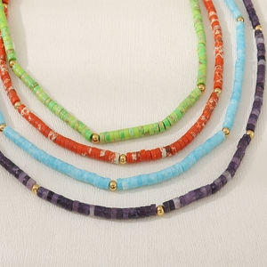 Collar de Moda Personalizado con Piedras Preciosas para Mujer, Gargantilla Delicada de Acero Inoxidable Antideslustre, Collar con Cuentas de Piedras Naturales - Product Image 3