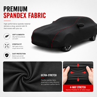 Housse de voiture Luxfit Luxury Stretch Fit en velours extensible, protection UV 99% IR 90%, imperméable, résistante aux rayures, ourlet élastique, pour berline et SUV