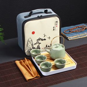 Wholesale Porcelain <strong>Chinese</strong> Gongfu <strong>Tea</strong> <strong>Set</strong> Portable <strong>Set</strong> With Gift Bag <strong>Tea</strong> Maker Custom logo Ceramic Pot Gift <strong>Sets</strong> - Product Image 2