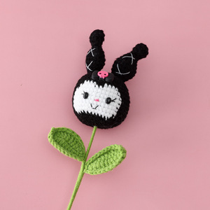 Saint Valentin fait à la main Simulation laine Crochet fleur dessin animé Animal Bouquet cochon Panda lapin Kitty poupée Gif pour enfants enfants - Product Image 3