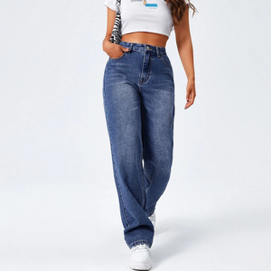 Pantalon <span class=keywords><strong>Jean</strong></span> <span class=keywords><strong>Femme</strong></span> OEM 2024 Décontracté <span class=keywords><strong>Femme</strong></span> <span class=keywords><strong>Jean</strong></span> Large Taille Haute pour <span class=keywords><strong>Femme</strong></span> Denim - Product Image 6