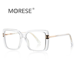 แว่นตา MORESE 2270 สำหรับผู้หญิง เลนส์กรองแสงสีฟ้า ทรงสี่เหลี่ยมใหญ่ กรอบ TR90 สีดำใส สำหรับอ่านหนังสือและใช้งานคอมพิวเตอร์ - Product Image 6