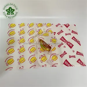 Food Grade Biodegradable Printed Sandwich Wax paper in Different Size