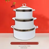 RTS Ensemble de marmites à soupe et ragoûts en céramique blanc pur à double anse, grande capacité, résistant aux hautes températures, pour la maison