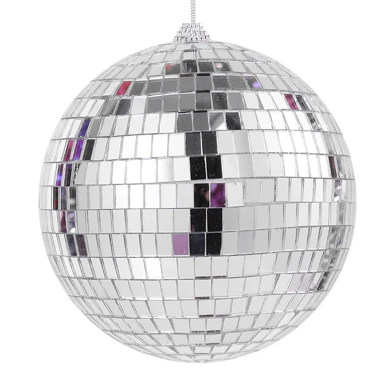 Bola de discoteca plateada para decoración del hogar, cristal transparente de 2-100cm, bola de Navidad